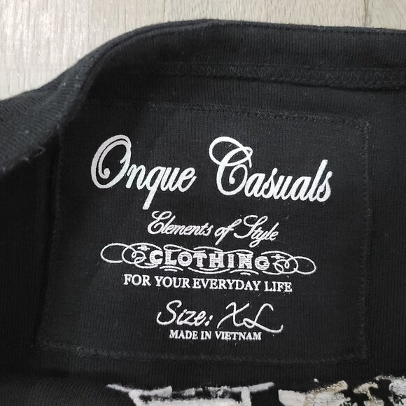 Onque Casuals Black Embroidered beaded Cats Halloween Long Sleeve Shirt Size XL - Picture 4 of 7